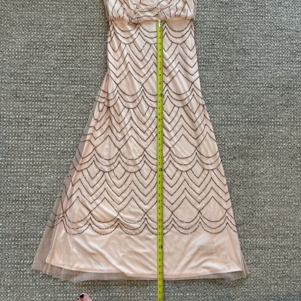 Adrianna Papell Blush Pink Beaded Tulle Gown Embellished Formal Dress 6 - Picture 10 of 17